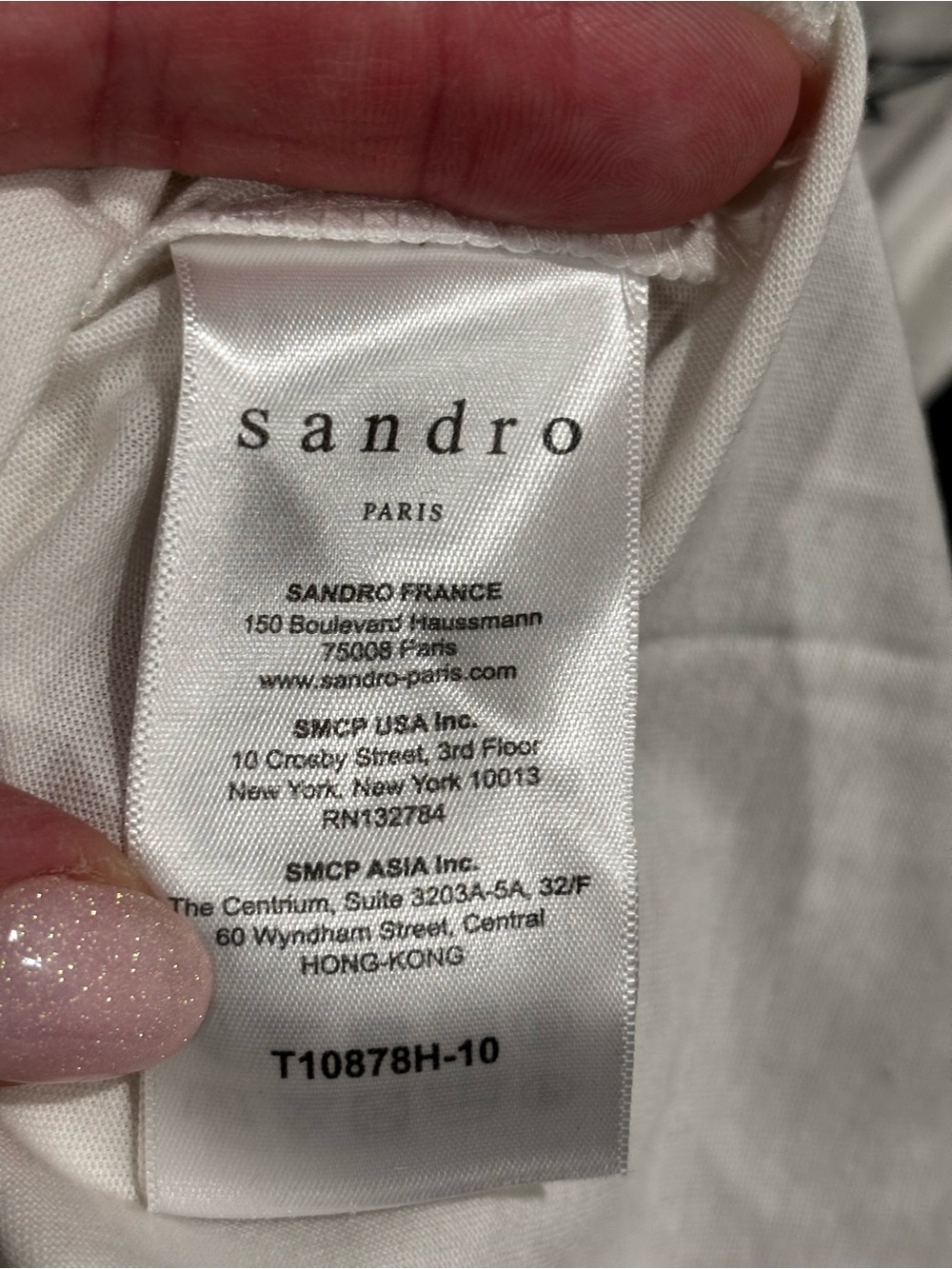 Sandro Paris "Eden Love Never Die" White Cotton T-Shirt Medium Casual Designer - Picture 12 of 13